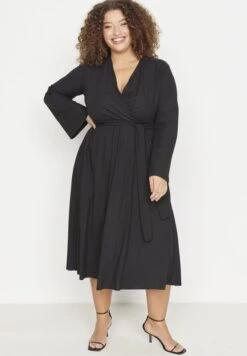 Double Breasted Tie Detail Knitted Dress