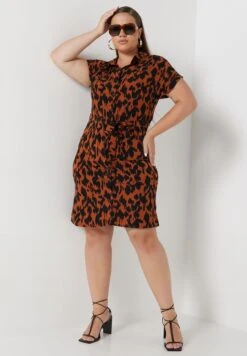 ONLY CARMAKOMA Button Down Tie Waist Shirt Dress