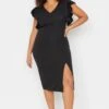 Ruffle Sleeve Slit Detail Dress -CARMAKOMA Clothing Sales 1 zoom desktop 124