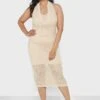 Stone Plus Size Halter Neck Crochet Midi Dress -CARMAKOMA Clothing Sales 1 zoom desktop 125