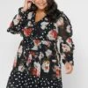 Balloon Sleeve Floral Print Ruffle Detail Dress -CARMAKOMA Clothing Sales 1 zoom desktop 128