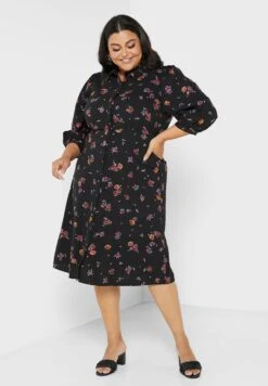 Vero Moda Curve Floral Printed Belted Dress