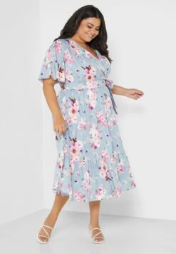 Angel Sleeve Floral Print Dress