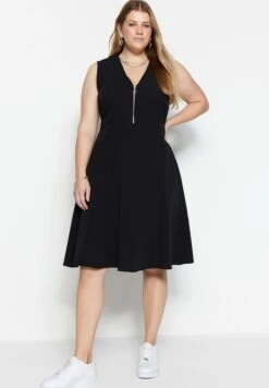 Zip Neck Tiered Dress