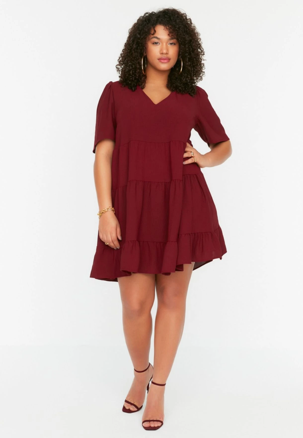 Puff Sleeve Tiered Dress 3 Puff Sleeve Tiered Dress