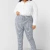 ONLY CARMAKOMA Checked High Waist Pants