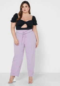 Drawstring Detail Wide Leg Pants