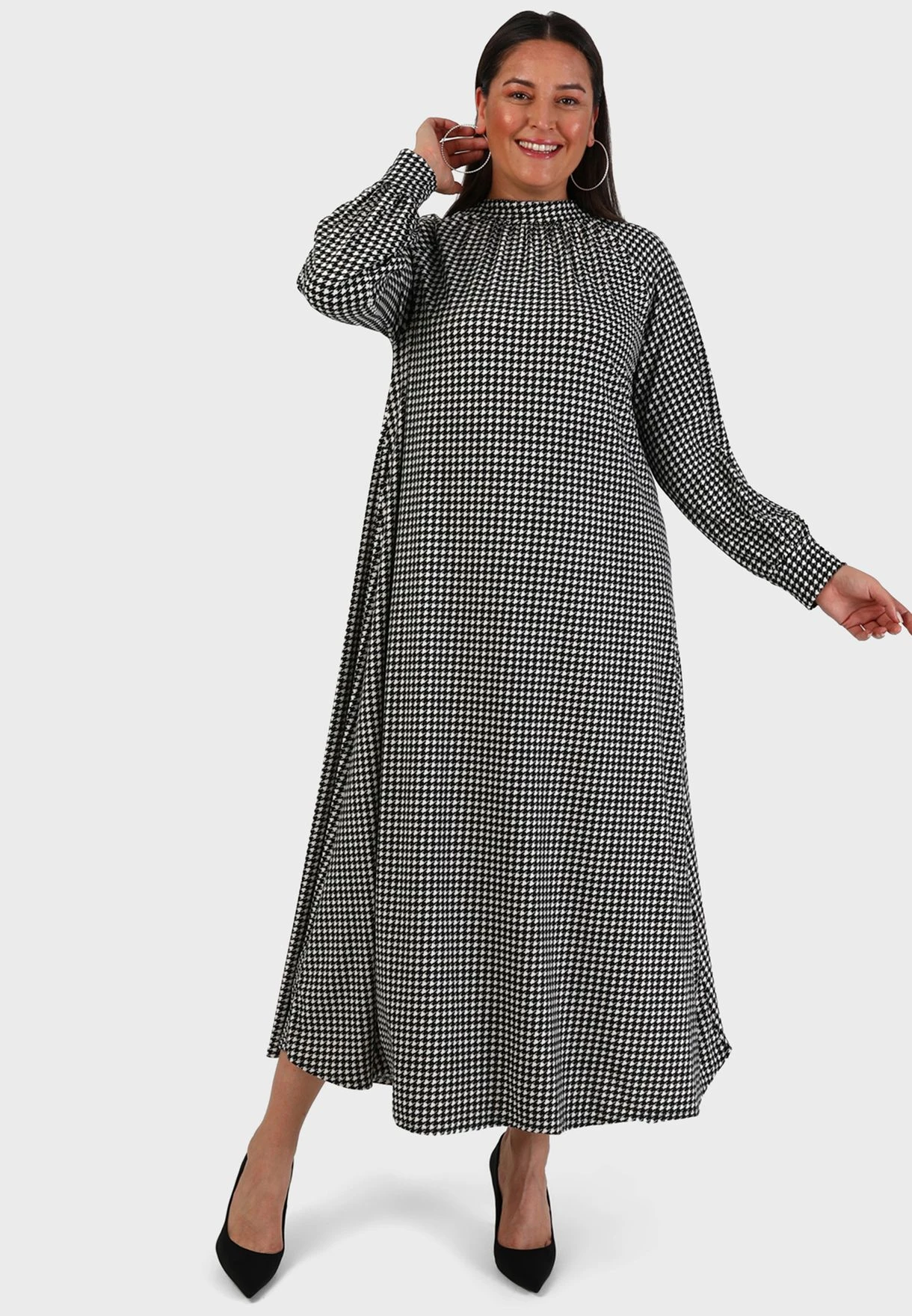 Checked Puff Sleeve Dress 3 Checked Puff Sleeve Dress