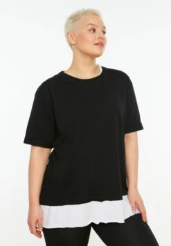 Contrast Detail Crew Neck T-Shirt