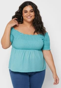 Ruched Ruffle Detail Top