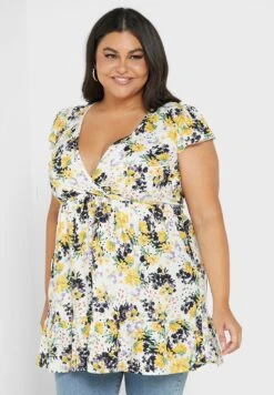 V-Neck Pleated Tunic