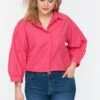 Balloon Sleeve Button Down Shirt -CARMAKOMA Clothing Sales 1 zoom desktop 293