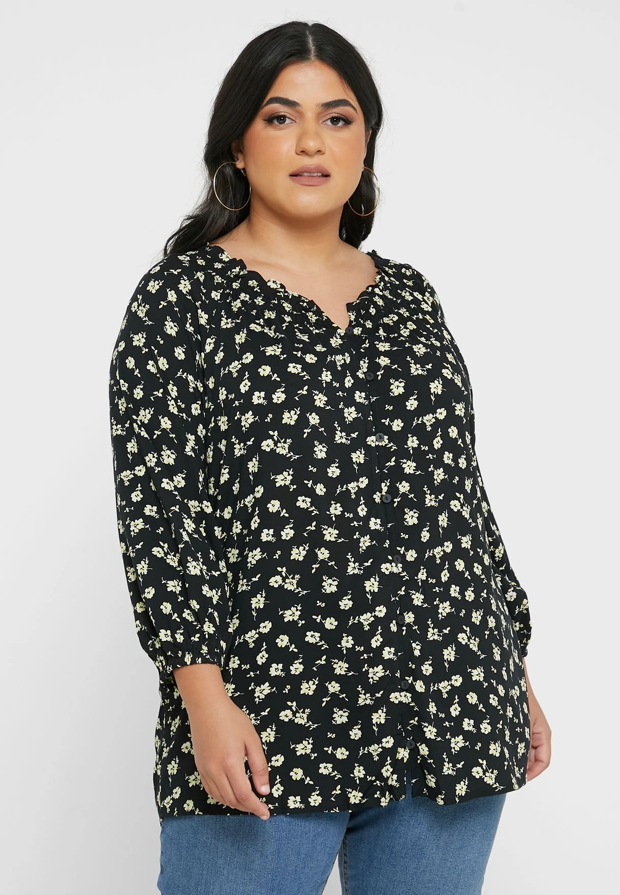 ONLY CARMAKOMA Floral Button Down Top 3 ONLY CARMAKOMA Floral Button Down Top