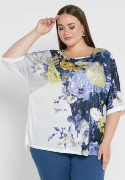 City Chic Crew Neck Printed Top