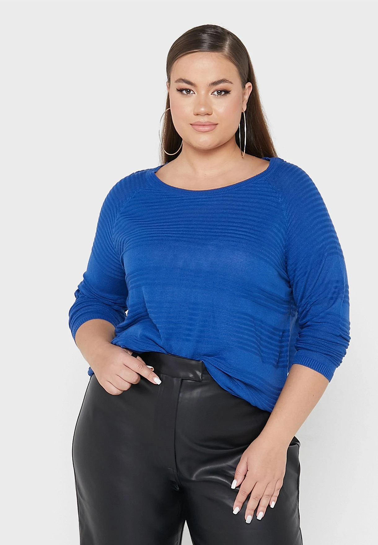 ONLY CARMAKOMA Ribbed Crew Neck Top 3 ONLY CARMAKOMA Ribbed Crew Neck Top