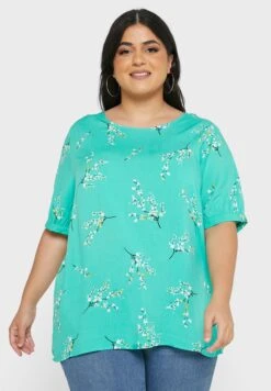 ONLY CARMAKOMA Floral Keyhole Detail Top