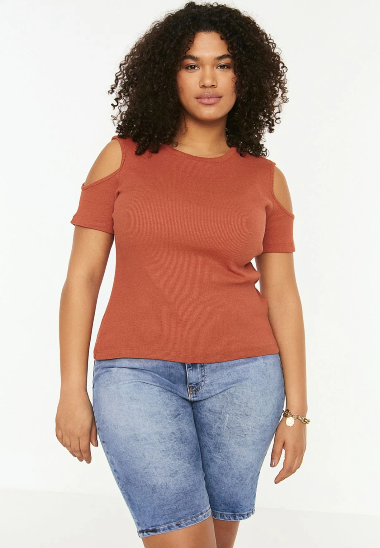 Crew Neck Cold Shoulder Top 3 Crew Neck Cold Shoulder Top