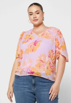 Vero Moda Curve V-Neck Floral Top