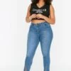 Slit Hem Skinny Jeans -CARMAKOMA Clothing Sales 1 zoom desktop 362