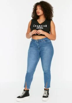 Slit Hem Skinny Jeans