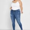 ONLY CARMAKOMA High Waist Distressed Jeans 1 ONLY CARMAKOMA High Waist Distressed Jeans -CARMAKOMA Clothing Sales 1 zoom desktop 374