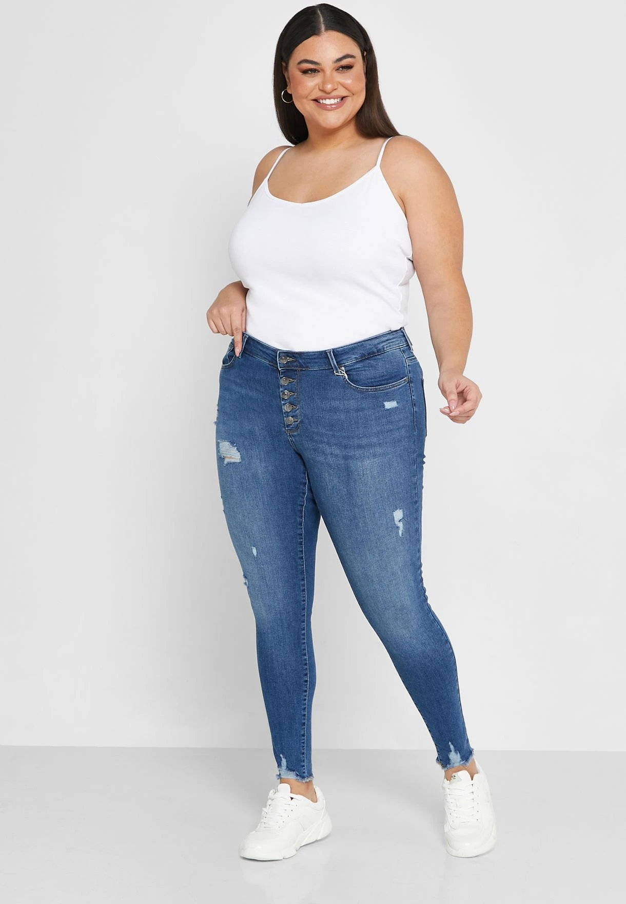 ONLY CARMAKOMA High Waist Distressed Jeans 3 ONLY CARMAKOMA High Waist Distressed Jeans