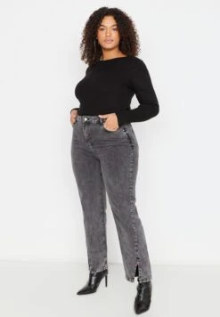High Waist Split Jeans