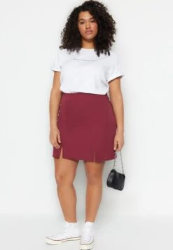 High Waist Slit Detail Skirt