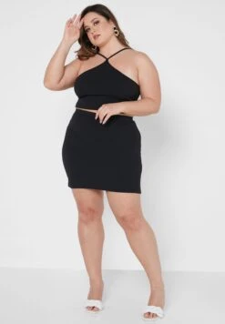 Halter Neck Crop Top & Skirt Set