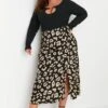 Animal Print Side Slit Midi Skirt -CARMAKOMA Clothing Sales 1 zoom desktop 399