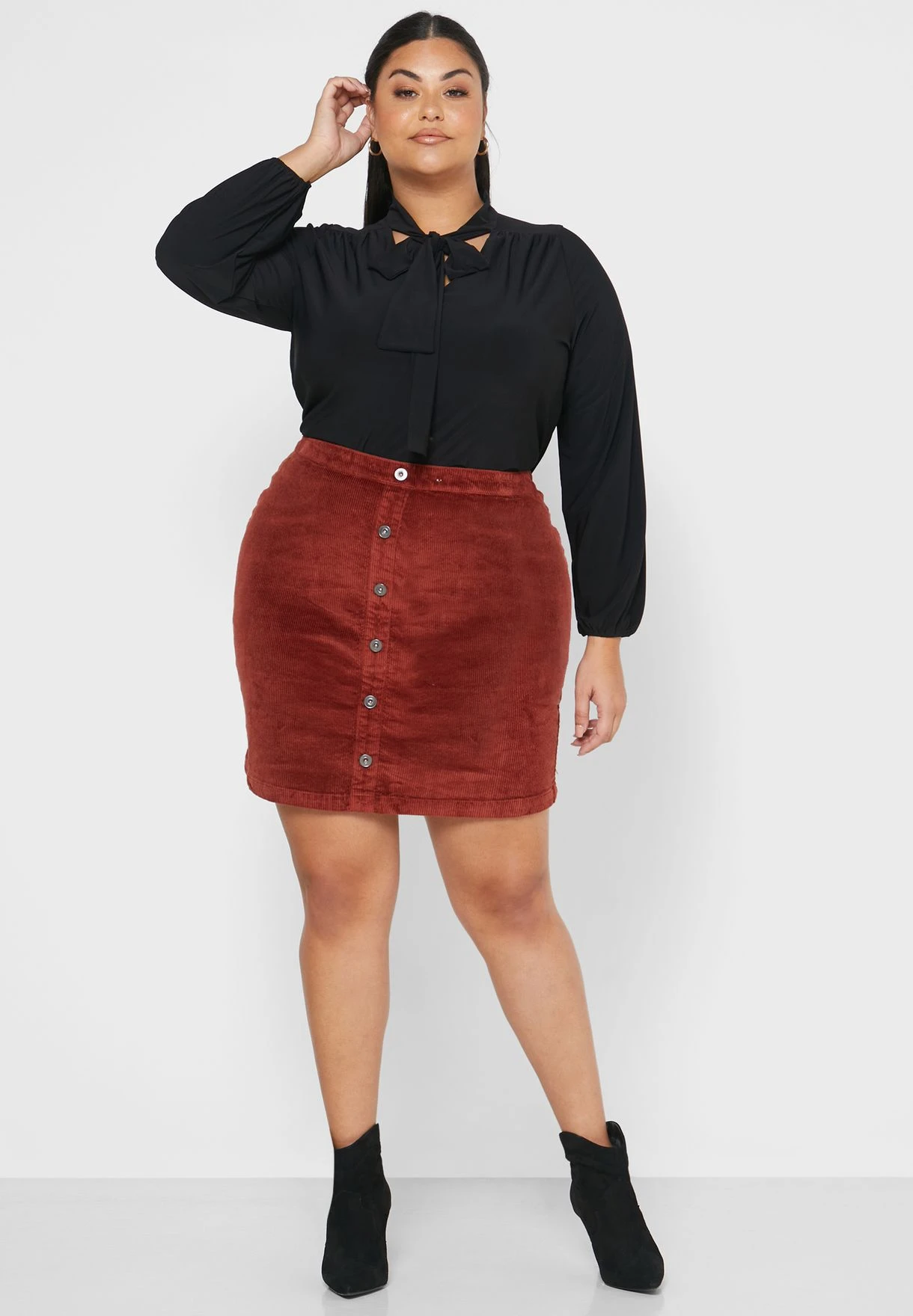 Zizzi Button Down Mini Skirt 3 Zizzi Button Down Mini Skirt