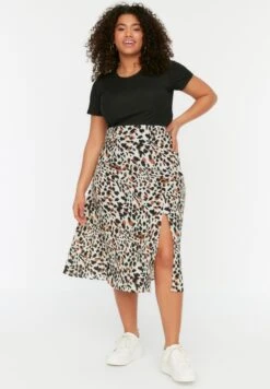 Side Split Printed Skirt