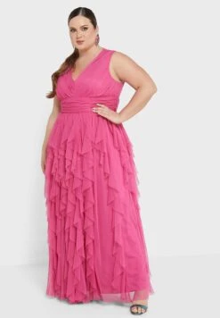 V-Neck Ruffle Detail Dress