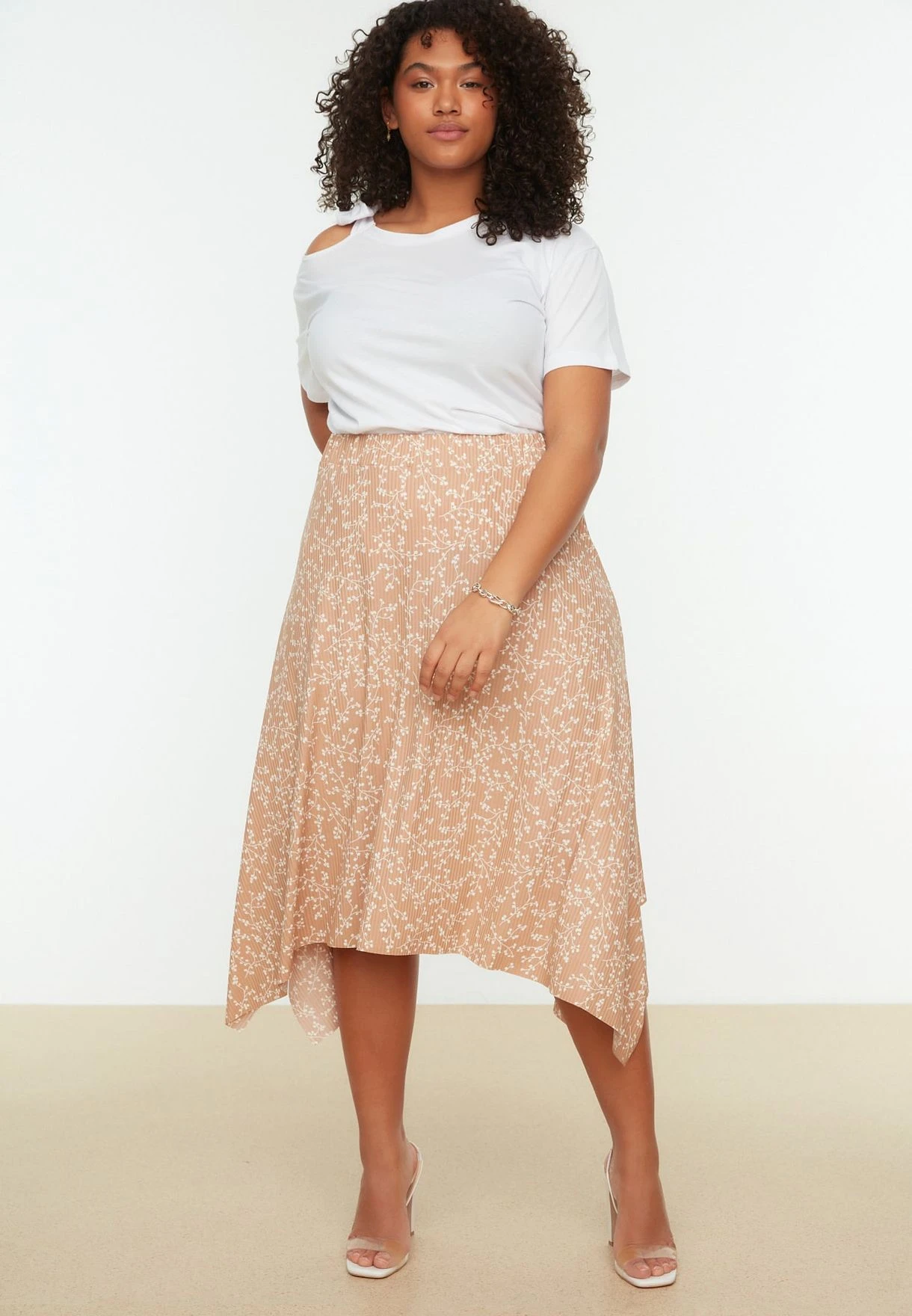 Asymmetric Floral Print Midi Skirt 3 Asymmetric Floral Print Midi Skirt
