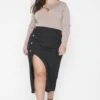 Side Split Midi Skirt -CARMAKOMA Clothing Sales 1 zoom desktop 428