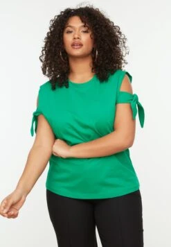 Crew Neck Tie Detail Top