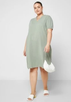 ONLY CARMAKOMA Notched Neck Tiered Dress