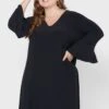 Avenue V-Neck Ruffle Sleeve Knitted Dress -CARMAKOMA Clothing Sales 1 zoom desktop 85