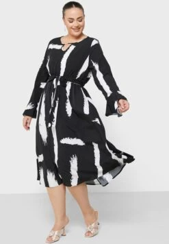 Belted Fit & Flare Dress