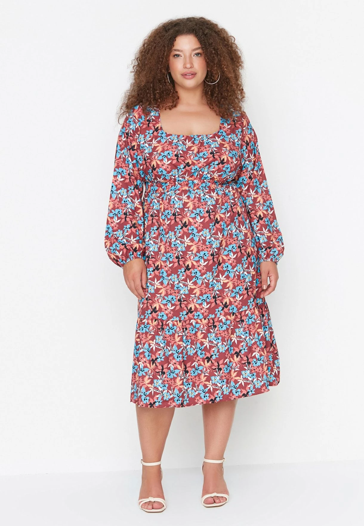 Puff Sleeve Floral Print Dress 3 Puff Sleeve Floral Print Dress
