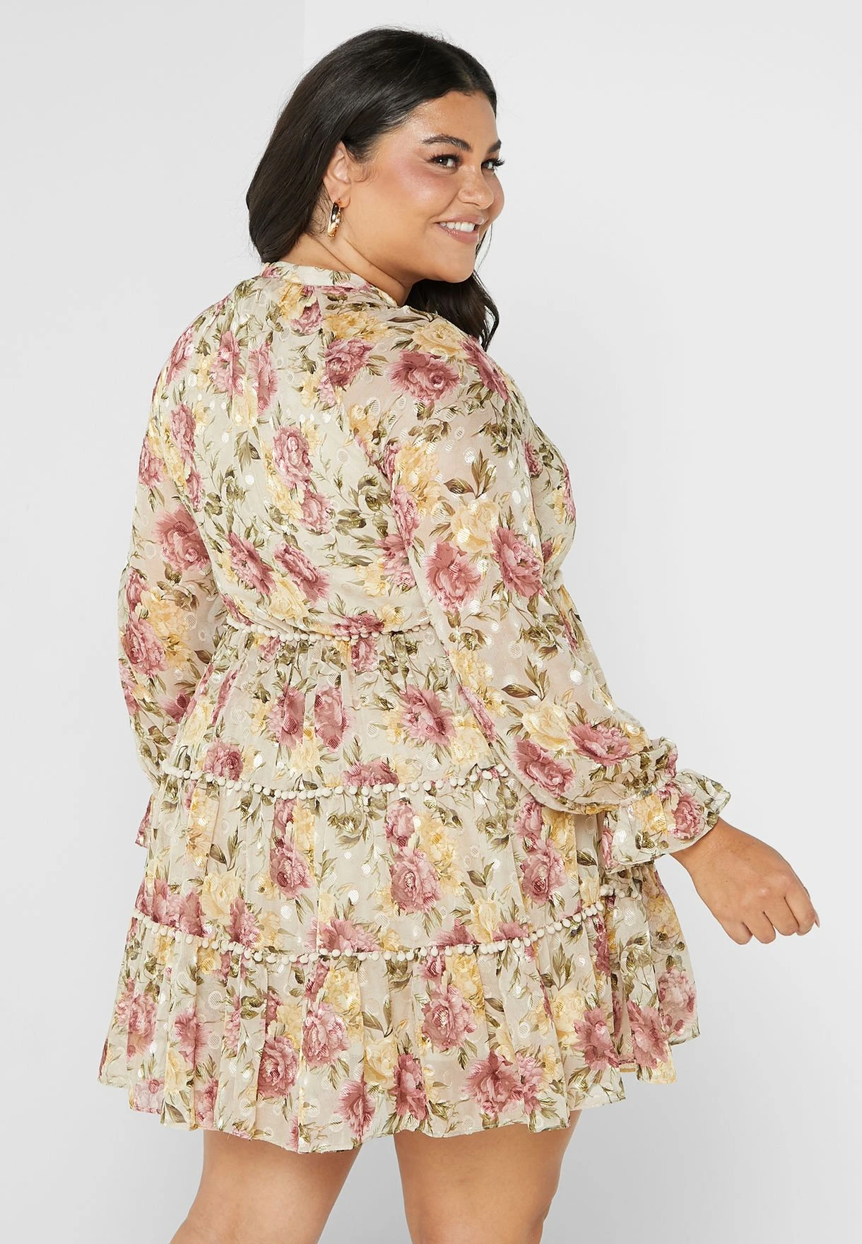 Floral Print Notch Neck Skater Dress 4 Floral Print Notch Neck Skater Dress - Image 2