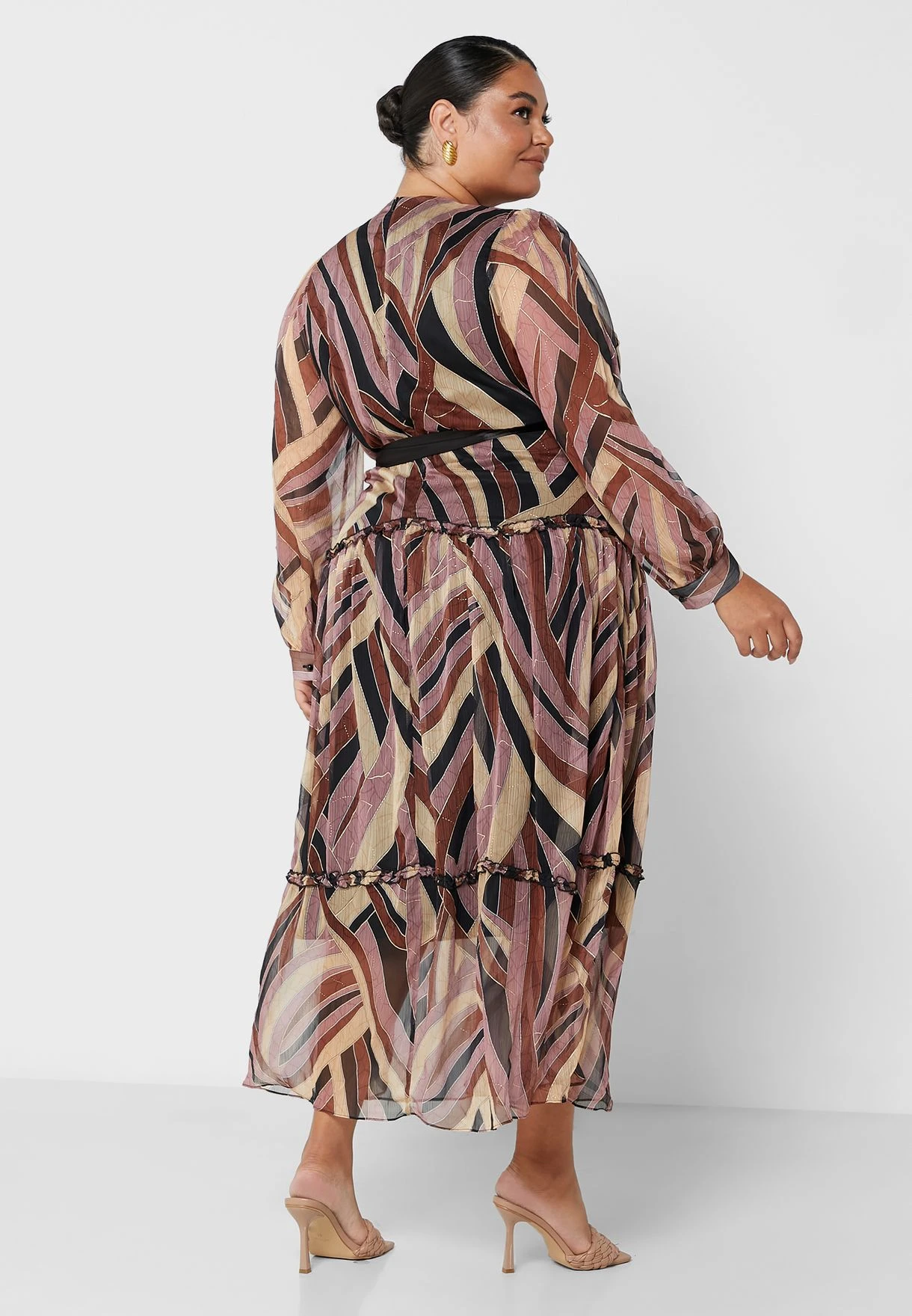 Printed Belt Detail Skater Dress 4 Printed Belt Detail Skater Dress - Image 2