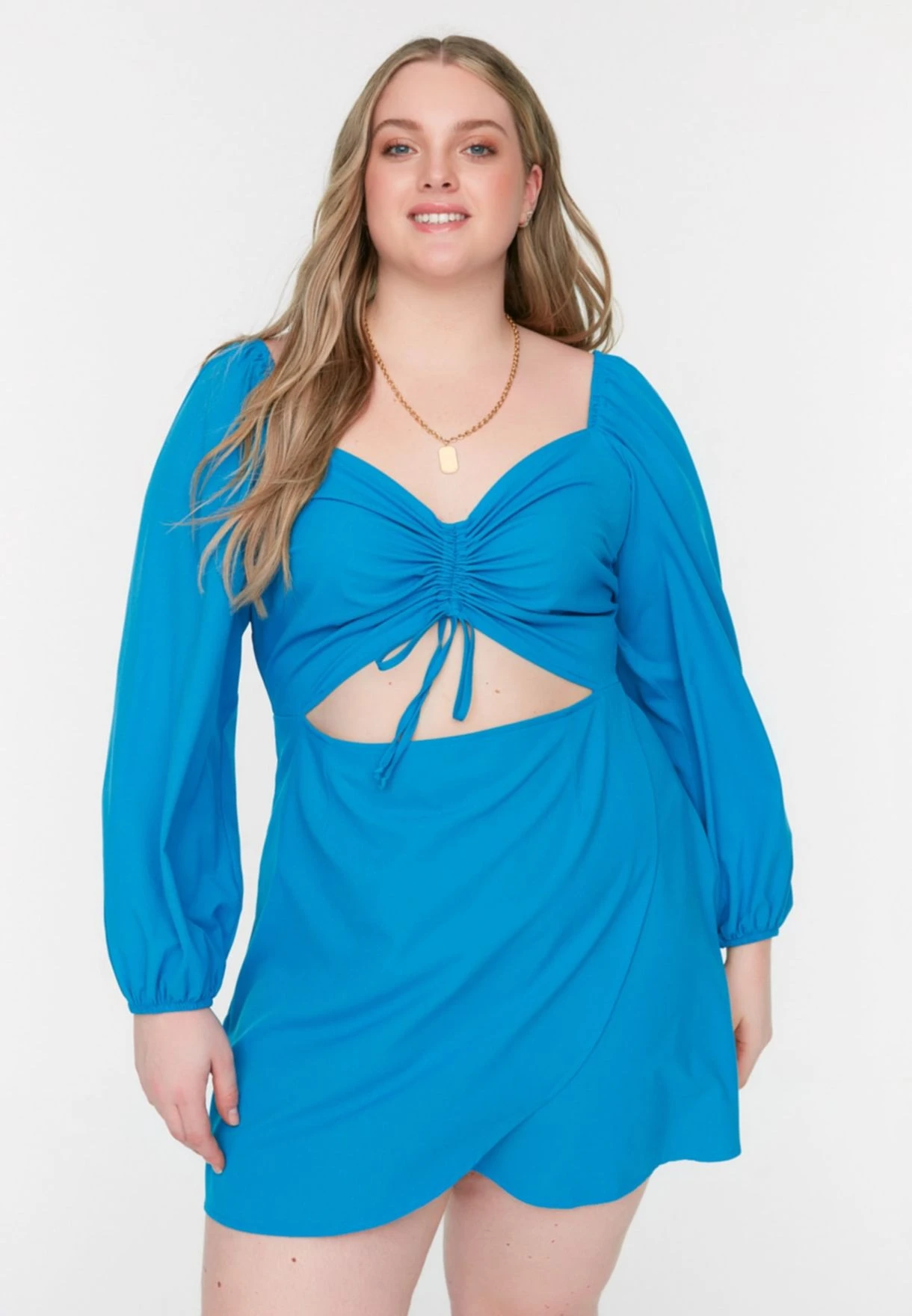 Balloon Sleeve Cut Out Detail Dress 4 Balloon Sleeve Cut Out Detail Dress - Image 2