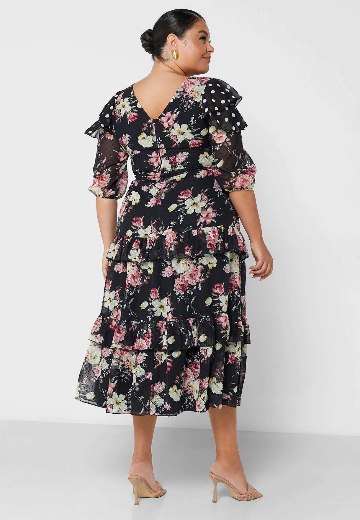 Floral Print Ruffle Detail Dress 4 Floral Print Ruffle Detail Dress - Image 2
