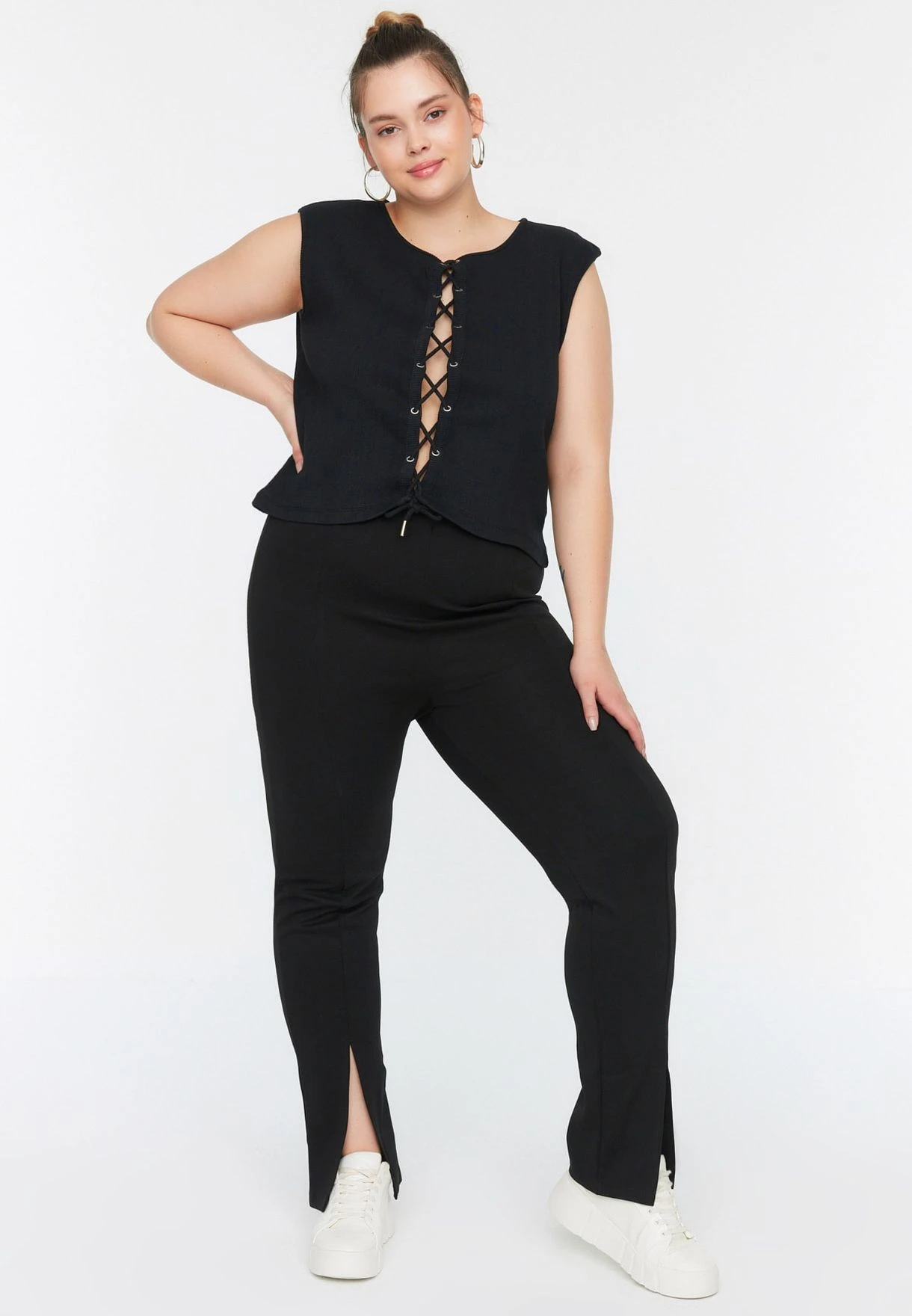 Front Slit Hem Pants 4 Front Slit Hem Pants - Image 2