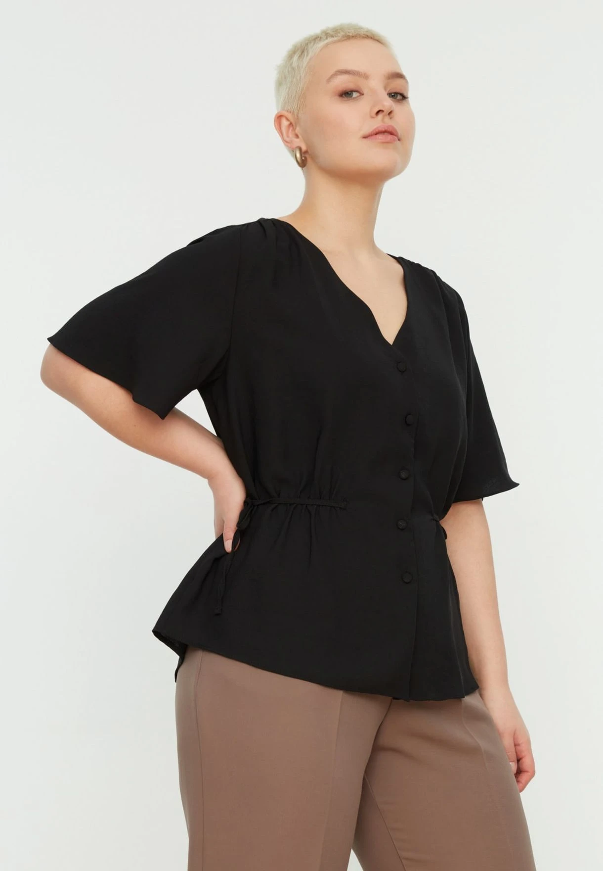 V-Neck Tie Detail Top 4 V-Neck Tie Detail Top - Image 2