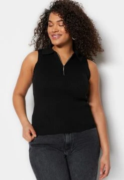 Zip Neck Ribbed Top 9 Zip Neck Ribbed Top -CARMAKOMA Clothing Sales 2 zoom desktop 314