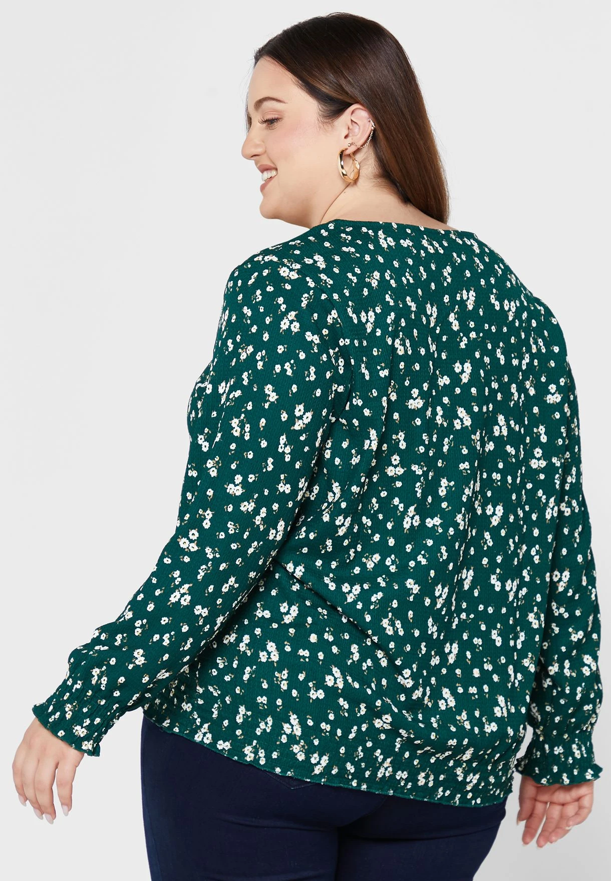 ONLY CARMAKOMA Floral Print V-Neck Top 4 ONLY CARMAKOMA Floral Print V-Neck Top - Image 2