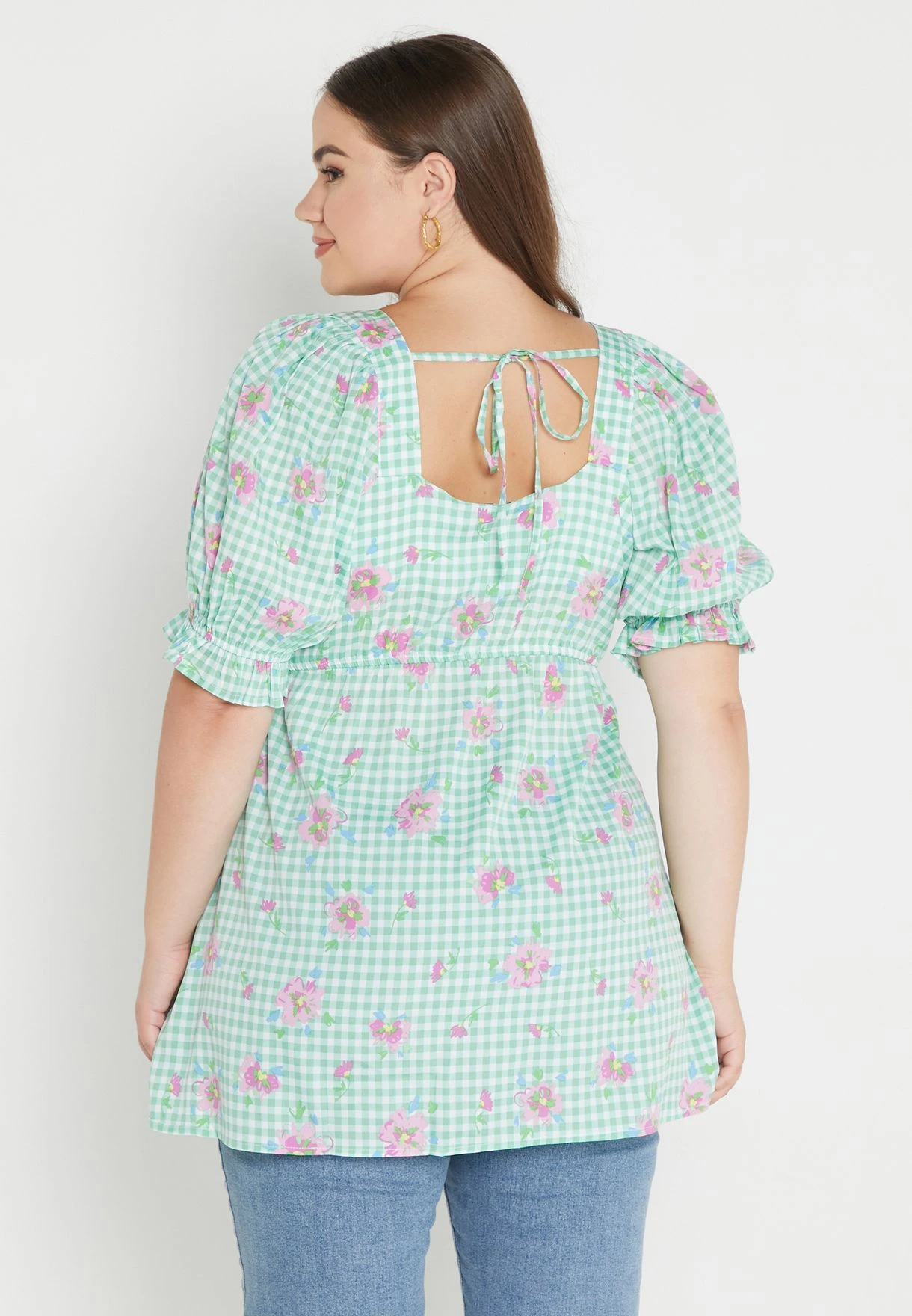 Checked Floral Printed Top 4 Checked Floral Printed Top - Image 2