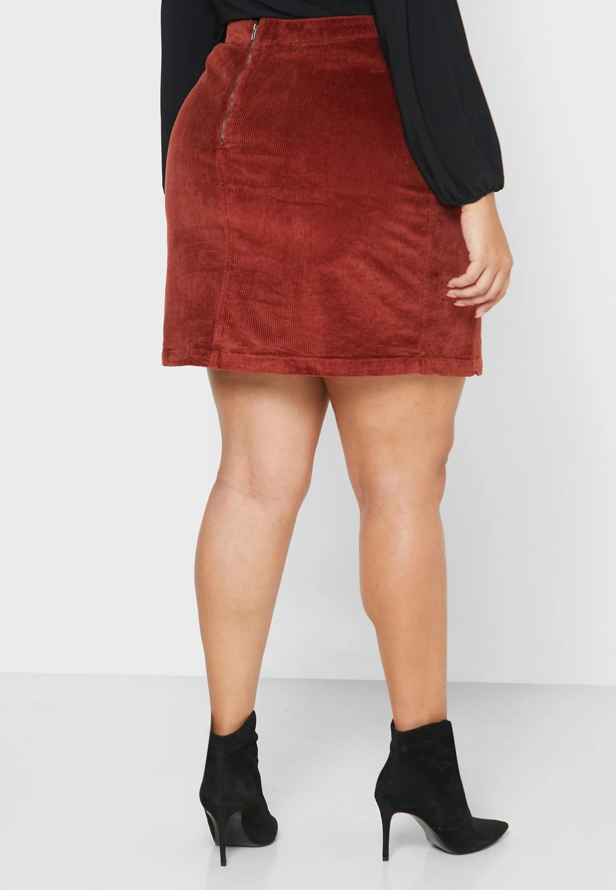 Zizzi Button Down Mini Skirt 4 Zizzi Button Down Mini Skirt - Image 2